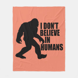 Lustigt Bigfoot-I tror inte på människor Fleecefilt