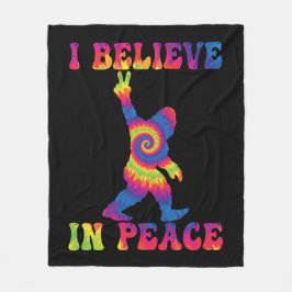 Lustigt Bigfoot, jag tror på fred Fleecefilt