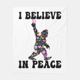 Lustigt Bigfoot, jag tror på fred Fleecefilt