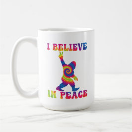 Lustigt Bigfoot, jag tror på fred Kaffemugg