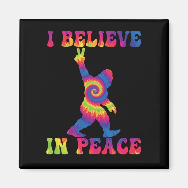 Lustigt Bigfoot, jag tror på fred Magnet (Framsidan)