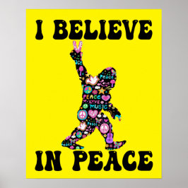 Lustigt Bigfoot, jag tror på fred Poster