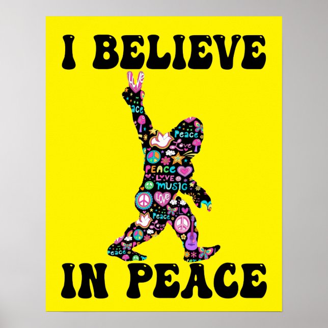 Lustigt Bigfoot, jag tror på fred Poster (Framsidan)