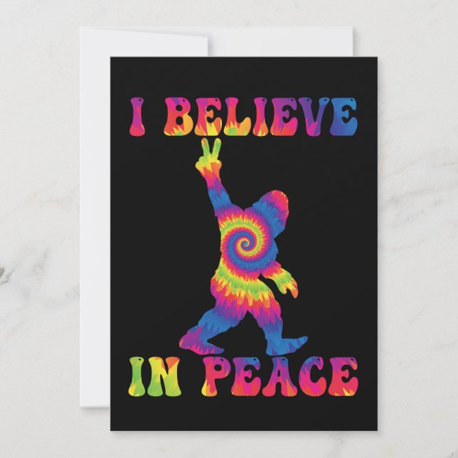 Lustigt Bigfoot, jag tror på fred Spara Datumet (Framsida)