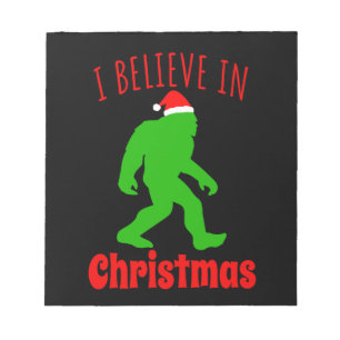 Lustigt Bigfoot, jag tror på jul Anteckningsblock