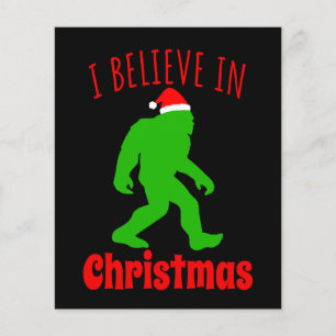 Lustigt Bigfoot, jag tror på jul Flygblad