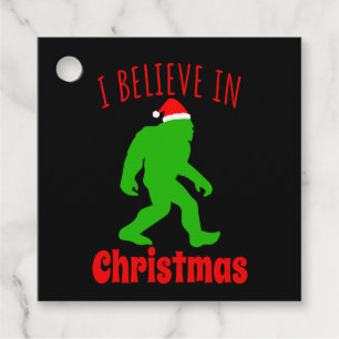 Lustigt Bigfoot, jag tror på jul Gåvor Etiketter