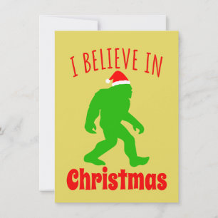 Lustigt Bigfoot, jag tror på jul Inbjudningar