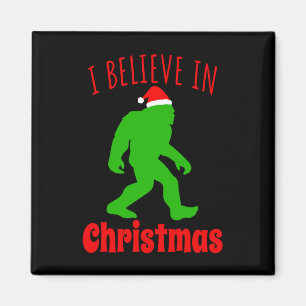 Lustigt Bigfoot, jag tror på jul Magnet