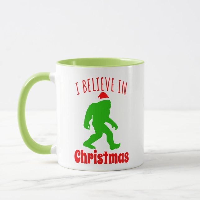 Lustigt Bigfoot, jag tror på jul Mugg (Vänster)