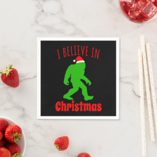 Lustigt Bigfoot, jag tror på jul Pappersservett