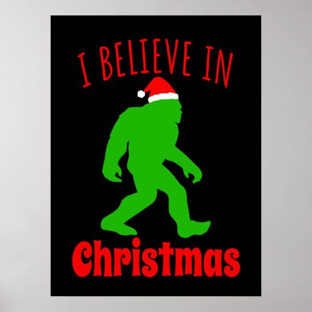 Lustigt Bigfoot, jag tror på jul Poster (Framsidan)