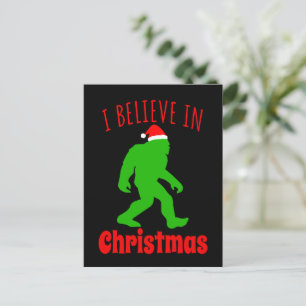 Lustigt Bigfoot, jag tror på jul Vykort