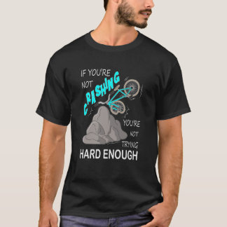 Lustigt Bike Crash Mountain Bicycle hårt försök T Shirt