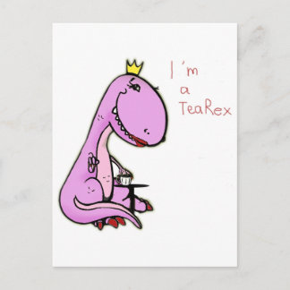 Lustigt bild i en rosa dinosaur TeaRex Vykort