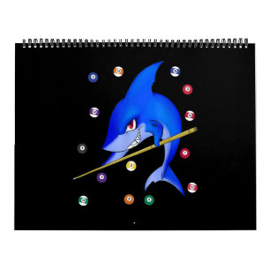 Lustigt Billiards Bassäng Shark Male Kalender