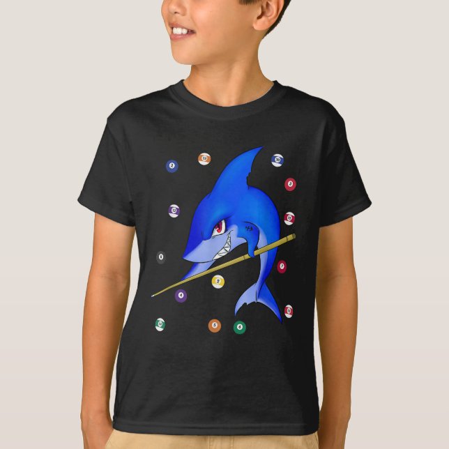 Lustigt Billiards Bassäng Shark Male T Shirt (Framsida)