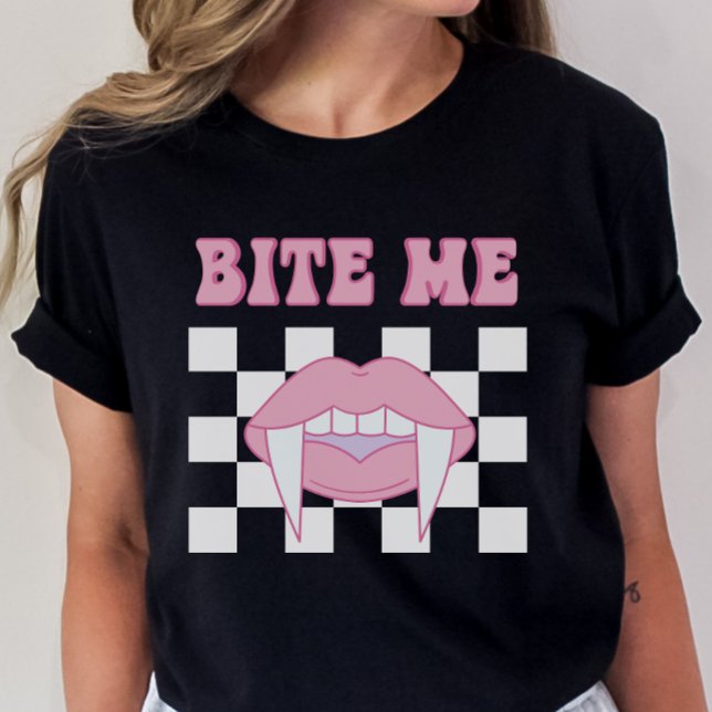 Lustigt Bita Me Shirt Gothic Tee (Skapare uppladdad)