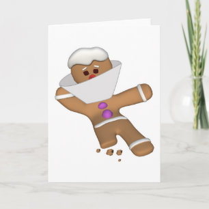 Lustigt bitvis själv-Pepparkaksgubbe Helgkort