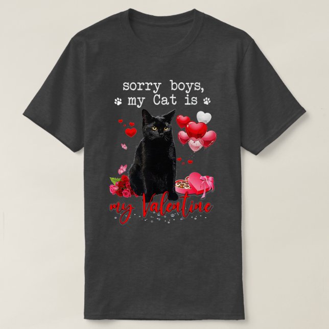 Lustigt Black Cat Förlåt att mitt katt är min Vale T Shirt (Design framsida)