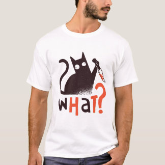 Lustigt Black Cat VAD? Finny Kat,Katt T Shirt