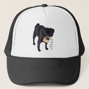 Lustigt Black Pug Ta bort stora Bitor ur Life Truckerkeps