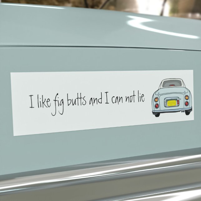 Lustigt Blek Aqua Jag gillar Figaro Car Bumper Sti Bildekal (Do you like Pale Aqua Figaro cars & can not lie? This is the car bumper sticker just for you)