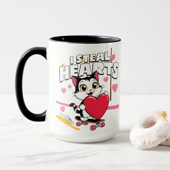 Lustigt "Bli min Valentine" för henne - Cute Gift Mugg (Med munk)