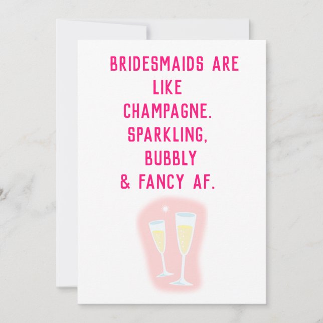 Lustigt, blir du min Bridesmaid? Frieri kort (Framsida)