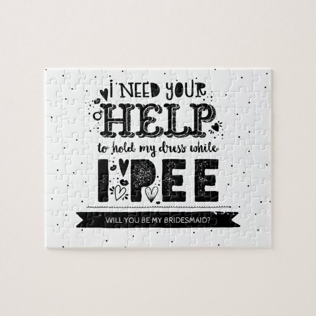 Lustigt blir du min Bridesmaid Frieri Pussel (Horisontell)