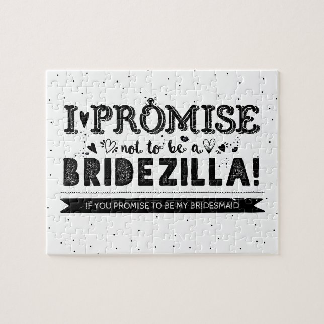 Lustigt blir du min Bridesmaid Frieri Pussel (Horisontell)