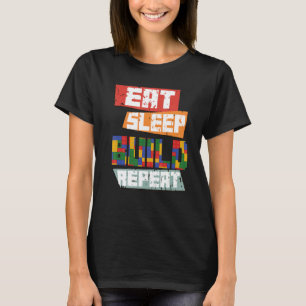 Lustigt block Bygger Offert Eat-viloläge Bygg Uppr T Shirt