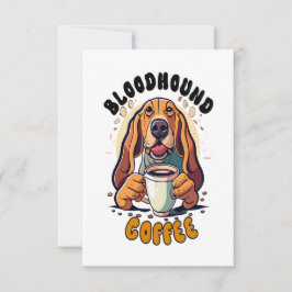 Lustigt Bloodhound hund dricker kaffe Tack Kort