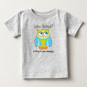 Lustigt Blue Uggla: "Vem tog hand om?" Kids’ T-Shi T Shirt