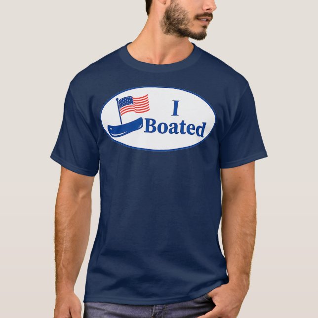 Lustigt Boating I BOATED Voted Sticker Graphic T Shirt (Framsida)