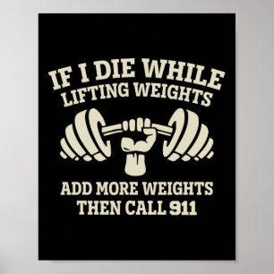 Lustigt Bodybuilding Fitness Workout - om jag dör Poster