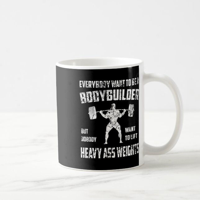 Lustigt Bodybuilding Shirts. Perfekt som utövar kv Kaffemugg (Höger)