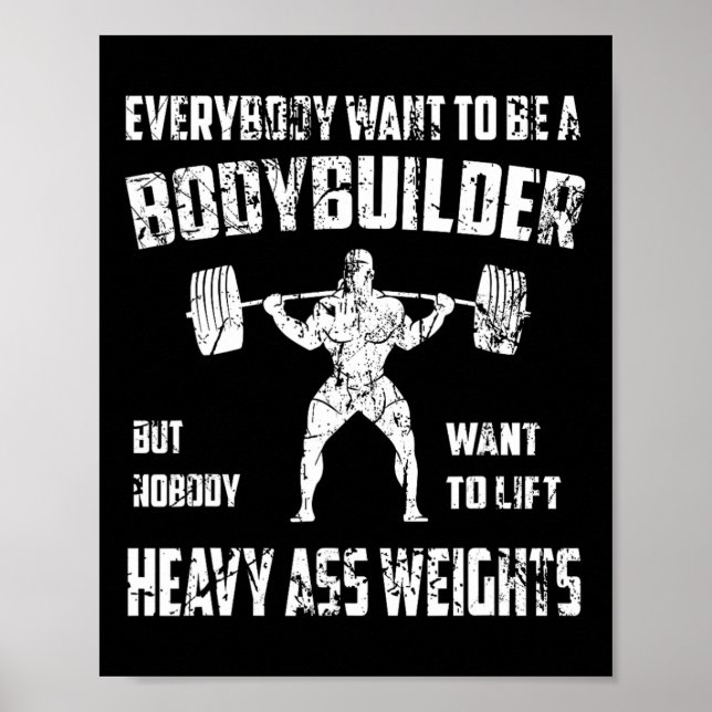 Lustigt Bodybuilding Shirts. Perfekt som utövar kv Poster (Framsidan)