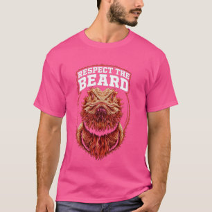 Lustigt böjd drake respekterar skäggsödlan och t shirt