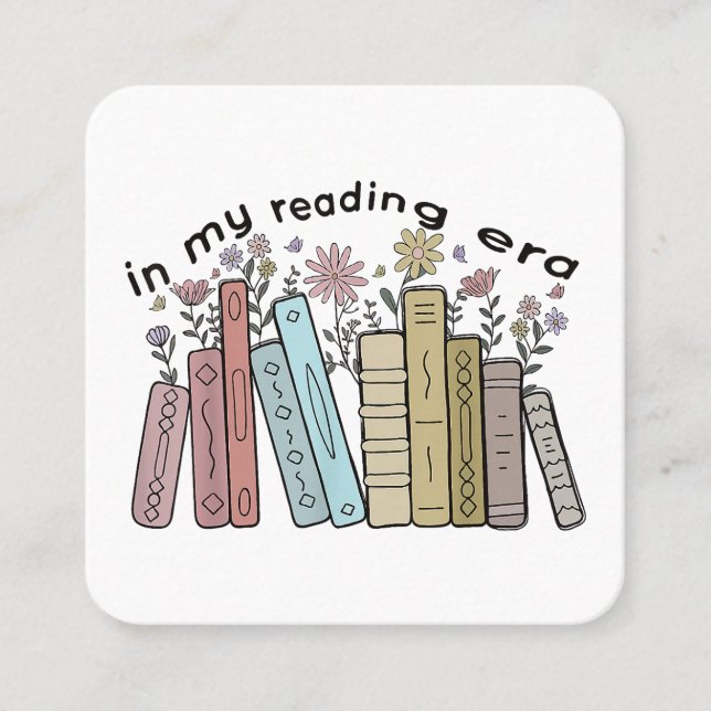 Lustigt Bok Reader-citat i min läsningsera Groovy  Fyrkantigt Visitkort (Framsida)