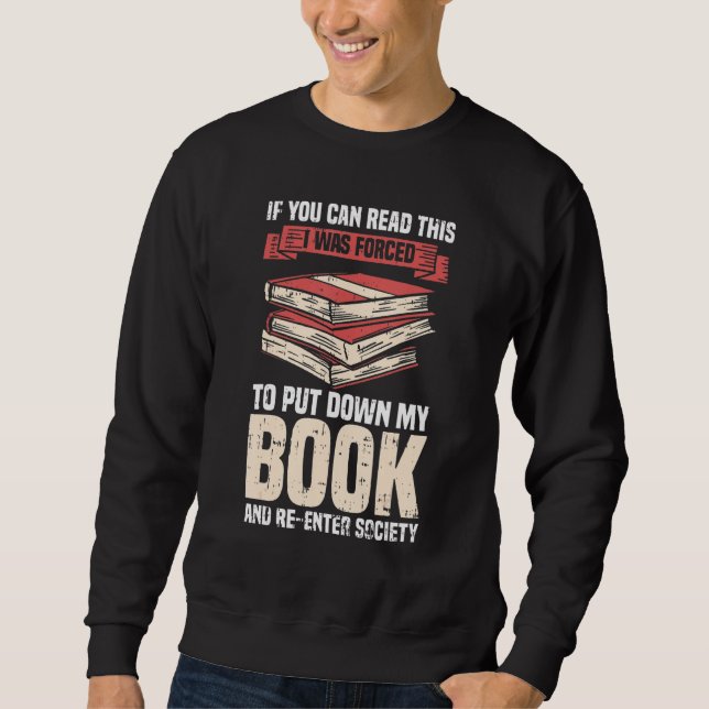 Lustigt Bok Reader om du kan läsa det här lägger j Lång Ärmad Tröja (Framsida)