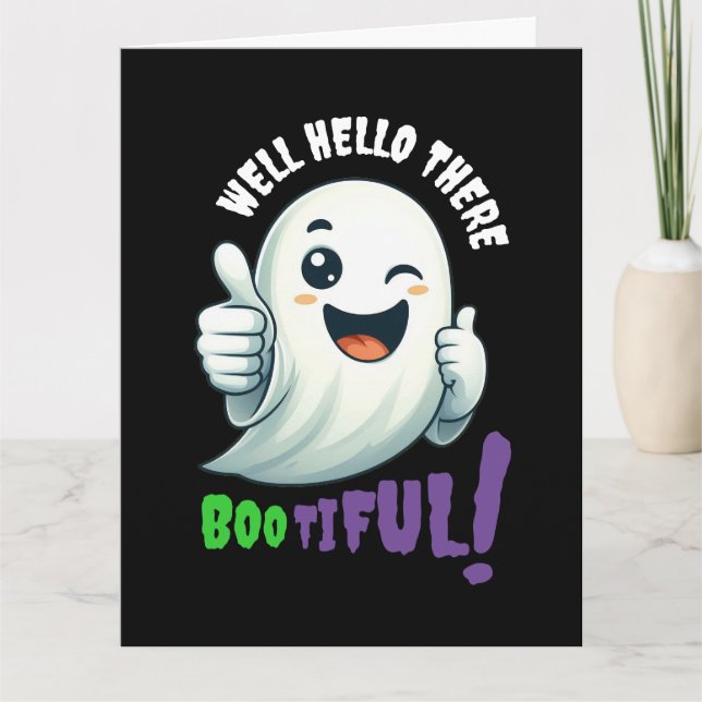 Lustigt, Boo-tiful! Cute Winking Ghost Kort (Framsida)