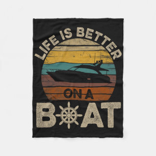 Lustigt Boot Retro ger liv bättre på en båt Fleecefilt