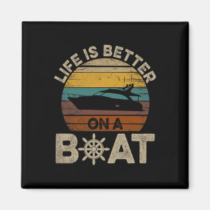 Lustigt Boot Retro ger liv bättre på en båt Magnet