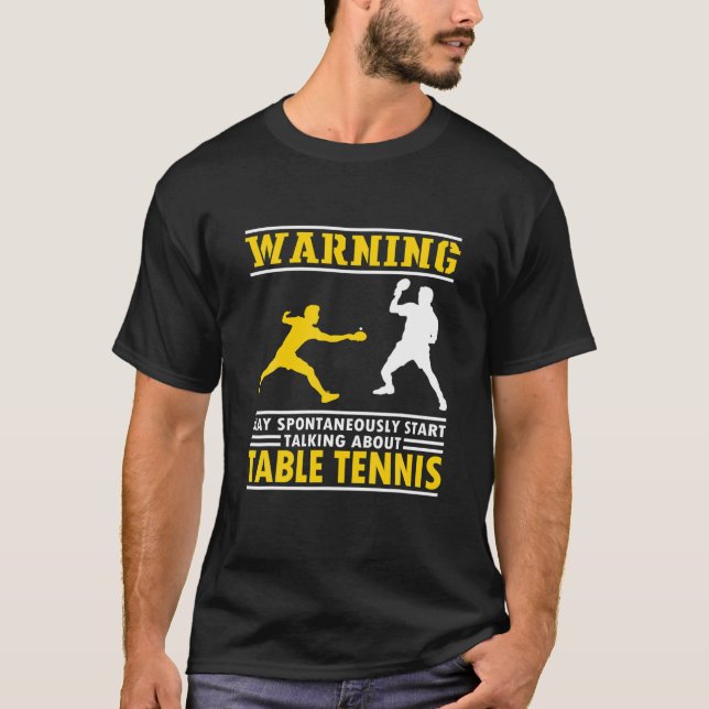 Lustigt Bord Tennis Sstickande. Ping Pong Player-c T Shirt (Framsida)