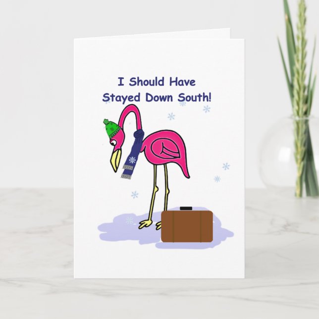 Lustigt borde ha stannat i södra julkortet kort (Framsida)