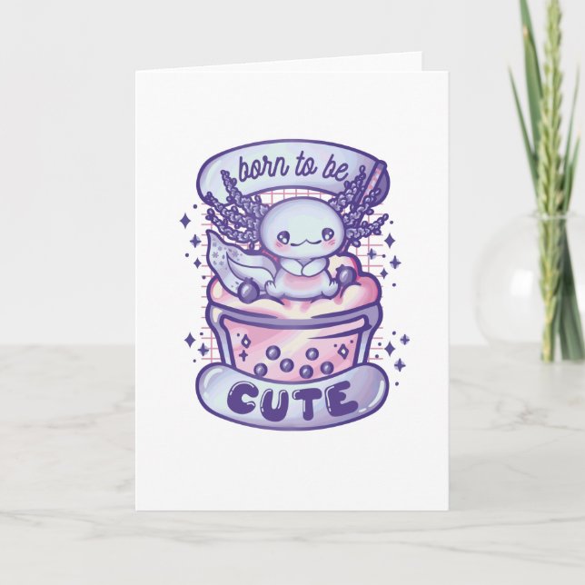 Lustigt Born är Cute Axolotl Kids Gift Kort (Framsida)