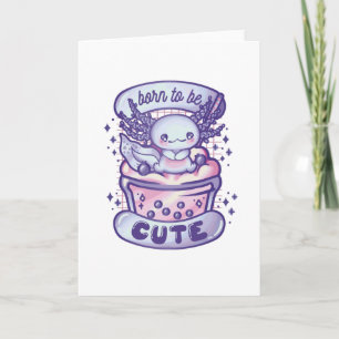 Lustigt Born är Cute Axolotl Kids Gift Kort