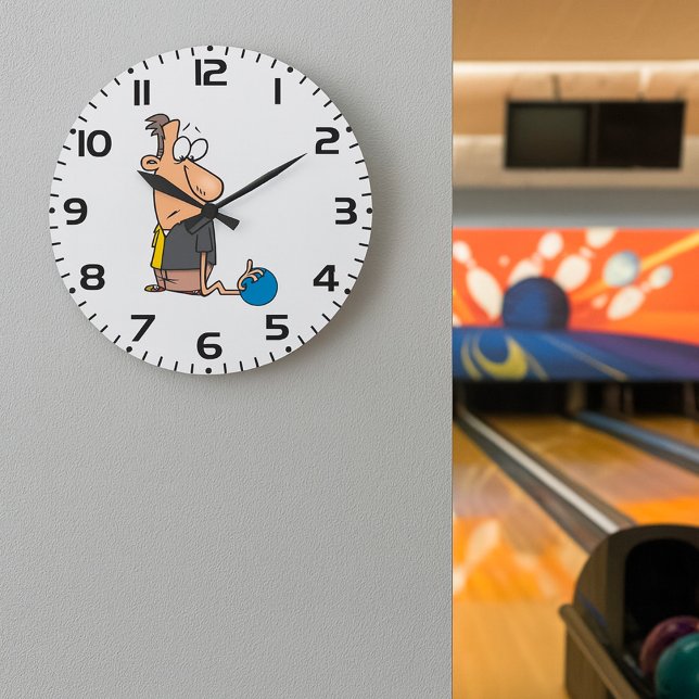 Lustigt Bowlareare tecken för Ledsen med Bowling B Stor Klocka (Skapare uppladdad)