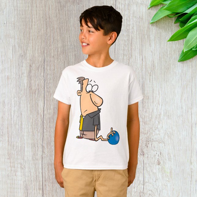 Lustigt Bowlareare tecken för Ledsen med Bowling B T Shirt (Skapare uppladdad)